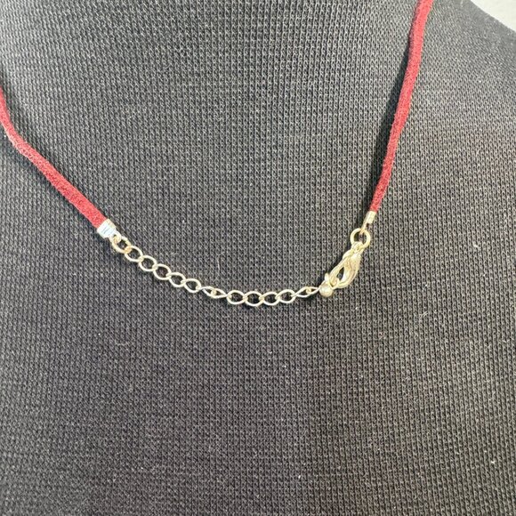 Texas A&M Logo Pendant Necklace With Red Cord & Silver-Toned Charm - Picture 3 of 3